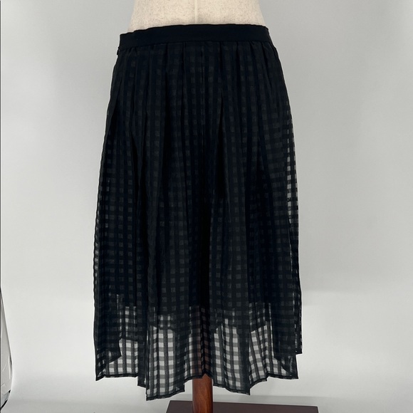 Elle Black Checkered Midi Skirt - Picture 4 of 4